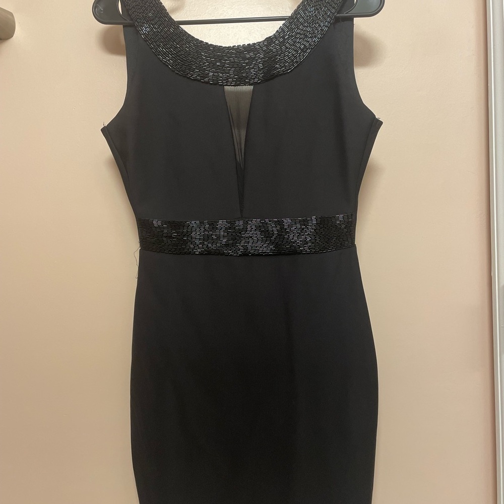 Windsor Black Midi Dress with Shimmering Accents